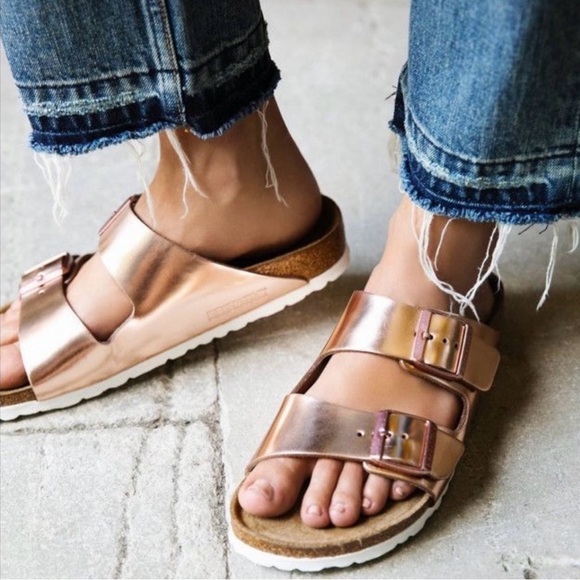 Birkenstock Shoes - Birkenstock Arizona Sandal Metallic Copper